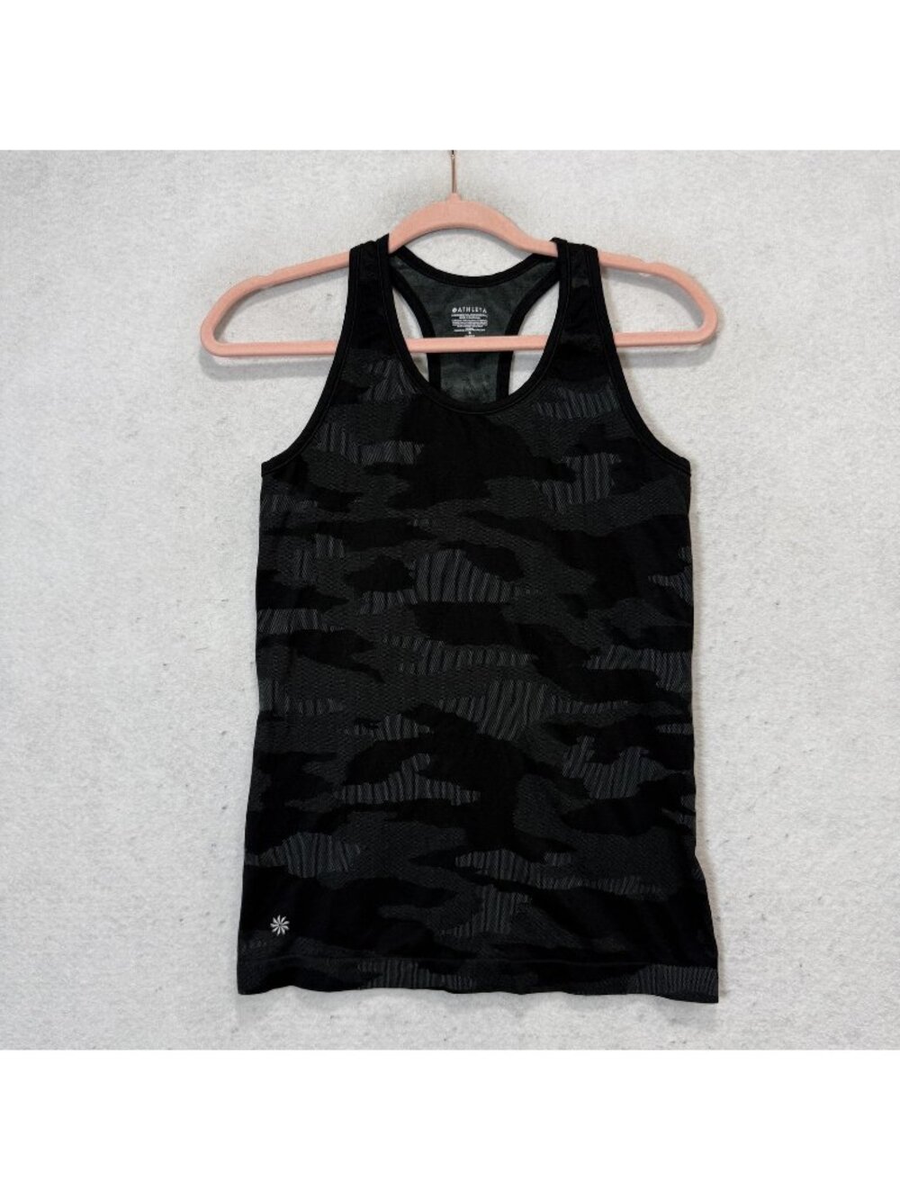 Athleta Tank Top Womens Small Black Camo Racerback Athletic Yoga Workout Gym